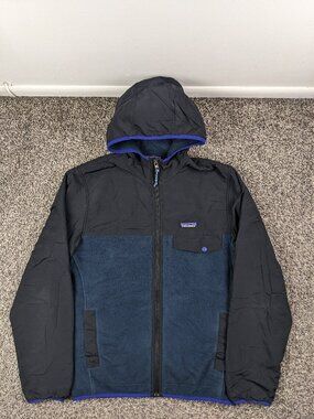 Patagonia Jacket Shelled Synchilla Fleece Snap-T Hoody Navy Blue Mens Small